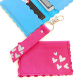 Leather Mini Wallet | Card Holder With Hearts - bambinadicioccolato