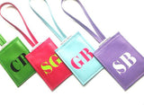 Sasha Personalized Monogram Leather Luggage Tag - bambinadicioccolato