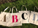 ABC Personalized Initial Canvas Tote Bag - bambinadicioccolato