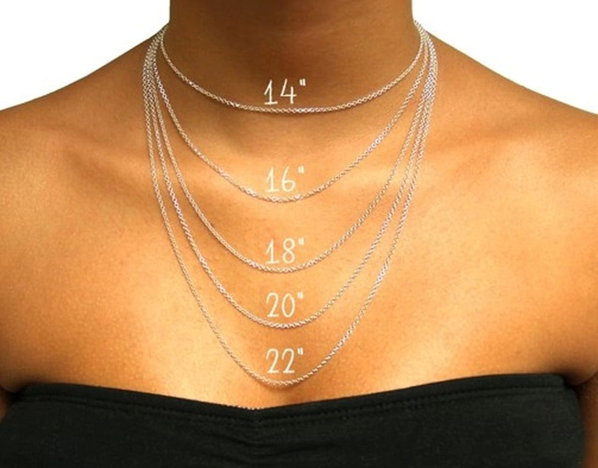 Sterling Silver Vertical Cutout Monogram Necklace 16 inch