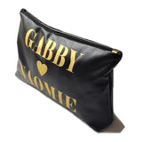 Personalized Names Leather Toiletry & Makeup Bag With Heart - bambinadicioccolato