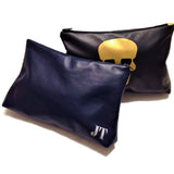 Skull Personalized Monogram Leather Cosmetic & Toiletry Bag