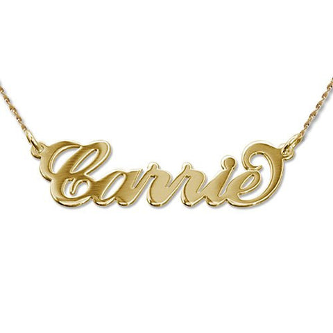 14K Gold or White Gold Personalised Name Carrie Necklace - bambinadicioccolato