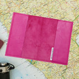 Mia Personalised Leather Passport Cover Pink - bambinadicioccolato