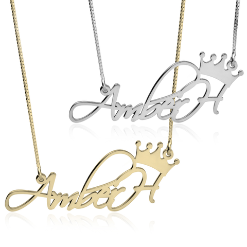 Personalised Crown Name Necklace