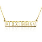 Personalised Cut Out Roman Numeral Bar Necklace - bambinadicioccolato