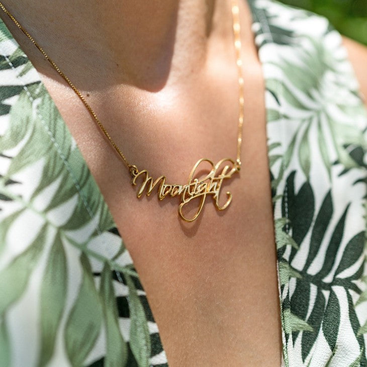 24k gold name chain hotsell