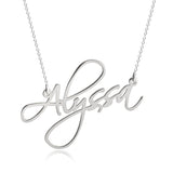 Sterling Silver Script Name Necklace - bambinadicioccolato