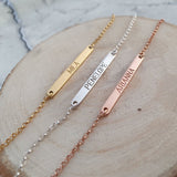 Delicate Personalised Name Bar Bracelet