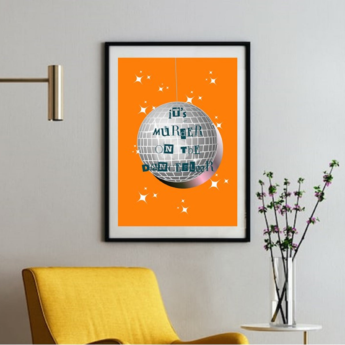 It's Murder On The Dance Floor Print | Unframed Disco Ball Print