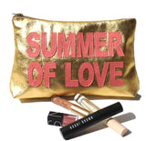 Summer of Love Personalised Hand Cut Leather Makeup & Wash Bag - bambinadicioccolato
