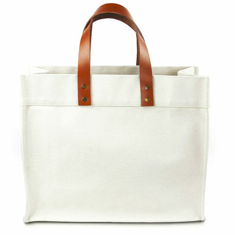 Fulham Canvas Tote With Leather Straps
