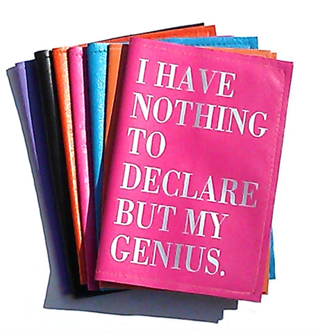 I Have Nothing To Declare But My Genius Leather Passport Cover - bambinadicioccolato