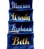 Script Personalized Name Leather Cosmetic Bag - bambinadicioccolato