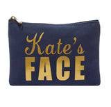 Face It Personalized Name Canvas Makeup Bag In Navy - bambinadicioccolato