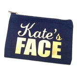 Face It Personalized Name Canvas Makeup Bag In Navy - bambinadicioccolato