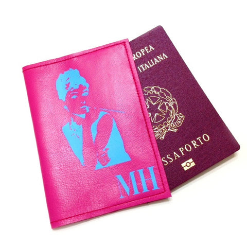 Personalized Leather Passport Cover - Audrey Hepburn