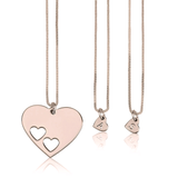 Rose Gold Plated Floating Hearts Personalized Initial Necklaces Set