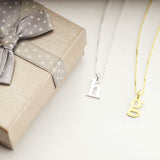 Personalized Small Letter Initial Necklace Silver | Gold Plated Silver