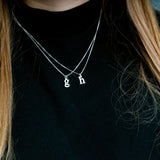 Personalized Small Letter Initial Necklace Silver