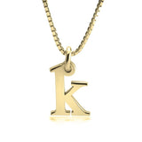 Personalized Small Letter Initial Necklace Gold Plated Silver