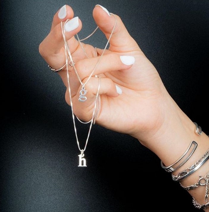 Personalized Small Letter Initial Necklace Silver or Gold