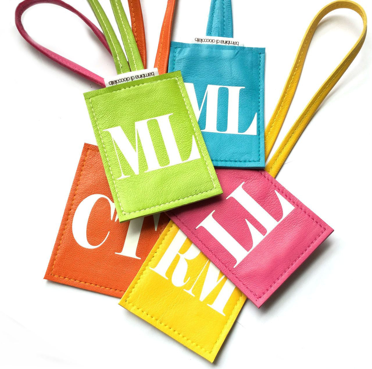 Sasha Personalized Monogram Leather Luggage Tag